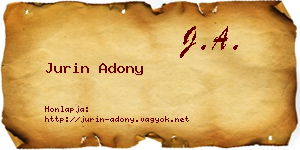 Jurin Adony névjegykártya